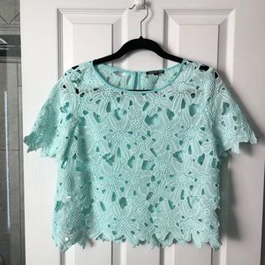 Gianni Bini mint green Lace/crochet Top/Blouse size M